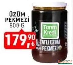 TARIM KREDİ ÜZÜM PEKMEZİ 800 G fiyat ve kampanya bilgisi